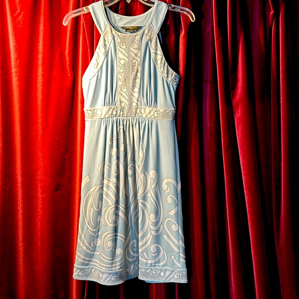 BCBGMaxAzria printed breezy sleeveless summer dress, size XSP.